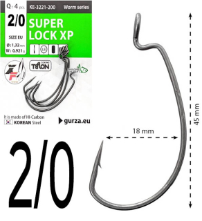Гачки офсетні Gurza Super Lock XP PTF №2/0