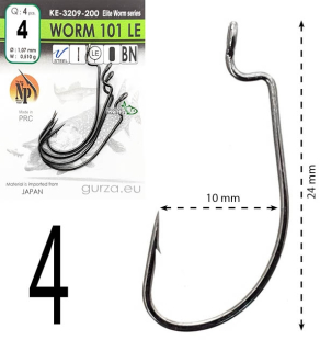 Крючки офсетные Gurza Worm 101 LE BN KE-3209 №04