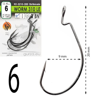 Гачки офсетні Gurza Worm 310 LE BN KE-3210 №06