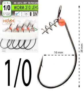 Гачки офсетні Gurza Worm 310 LEHS KE-3216 №1/0