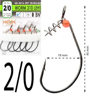 Крючки офсетные Gurza Worm 310 LEHS KE-3216 №2/0