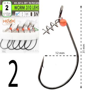 Крючки офсетные Gurza Worm 310 LEHS KE-3216 №02