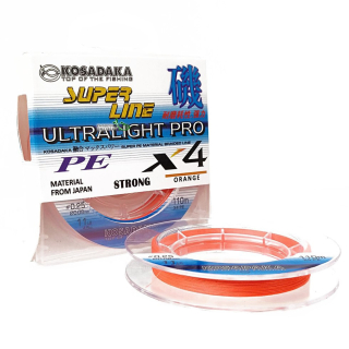 Шнур Kosadaka PE Ultra Pro X4 110м 0,08мм Orange 4,90 кг