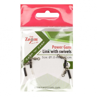 Оснащення фідерне Carp Zoom Power Gum Link with swivels 1,0мм 10см (2шт/уп)