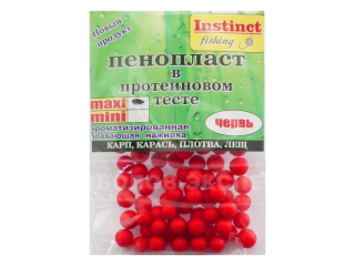 Пенопласт в протеиновом тесте "Instinct" maxi червь