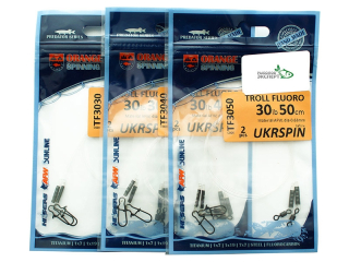 Поводок UKRSPIN Orange Spinning "Флюорокарбон" для троллинга AFW