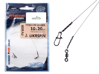 Поводок Ukrspin Orange Spinning титановый мат.AFW 5кг 20см с вертлюгом
