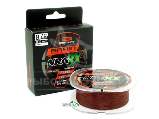 Шнур Brain NRG 8X sinking 200м 0,10мм brown