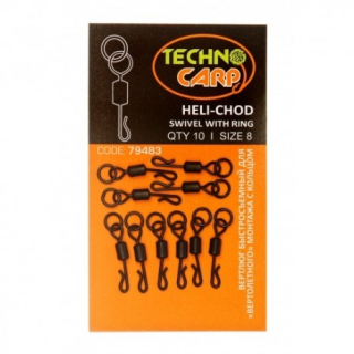 Вертлюг Technocarp Heli-Chod Swivel with ring (10шт/уп)