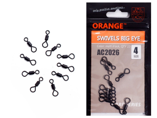 Вертлюг Orange Carp "Big Eye" matt black #4 (10шт/уп)
