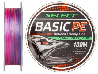 Шнур Select Basic PE 100м Multicolor 0,14мм 15lb/6,8кг