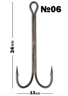 Гачок двійник Golden Catch Double Long L2037BN - №06 (8шт/уп)
