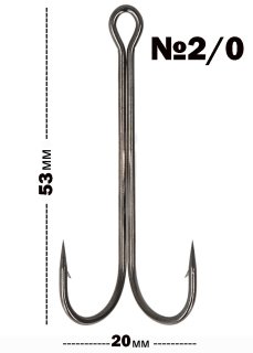 Гачок двійник Golden Catch Double Long L2037BN - №2/0 (6шт/уп)