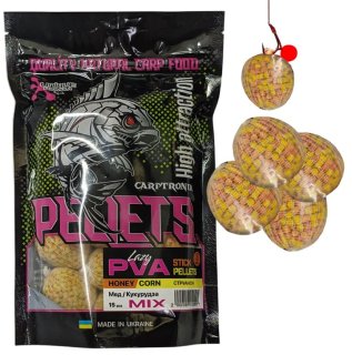 Готові ПВА стики Carptronik Lazy PVA Stick Pellets - Honey/Corn (15шт/уп)