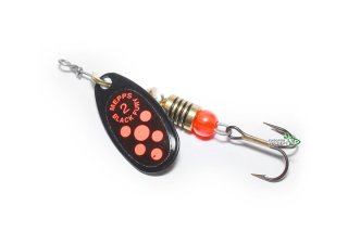 Блешня Mepps Black Fury №1 / 3,5г - black / orange dot
