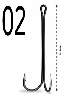 Двійник Gurza Double Hook X - Long Shank K-1506 - №02 (3шт/уп)