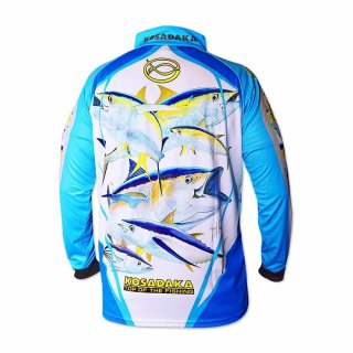 Джерси Kosadaka Sunblock Tuna, UV защита, бело-голубая разм.XXXL
