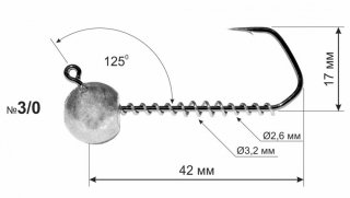 Джиг-головка DS Barbarian із пружиною №3/0 - 20г