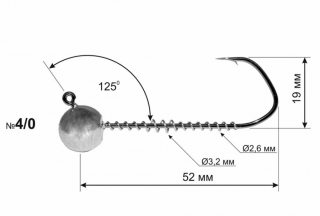 Джиг-головка DS Barbarian із пружиною №4/0 - 07г