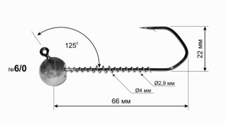 Джиг-головка DS Barbarian с пружиной №6/0 - 20г