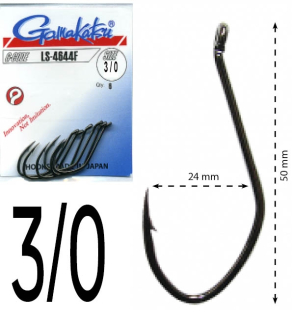 Крючки Gamakatsu LS-4644F size 3/0