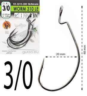 Гачки офсетні Gurza Worm 310 LE BN KE-3210 №3/0