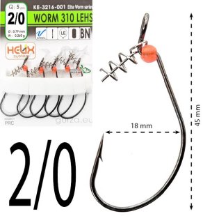 Крючки офсетные Gurza Worm 310 LEHS KE-3216 №2/0