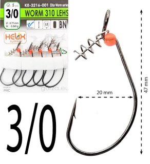 Крючки офсетные Gurza Worm 310 LEHS KE-3216 №3/0