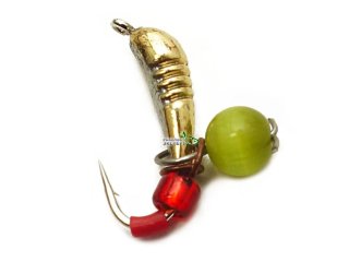 Мормишка Riga Банан з насічками + підвіска 2,5мм золото