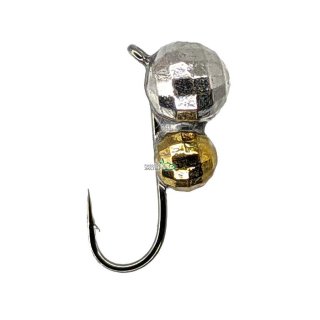 Мормышка WS Муравей, грань, ушко 4,0x3,0мм серебро/золото