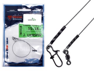 Поводок Ukrspin Orange Spinning титановый (1x7) мат.Orange 7кг 18см