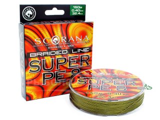 Шнур Scorana Super PE 8 150м 0,12мм 6,22кг green
