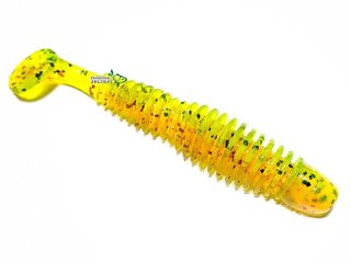 Силікон Reins Bubbling Shad 3,0" B61 Chart Pepper/Motor Oil Red Gold