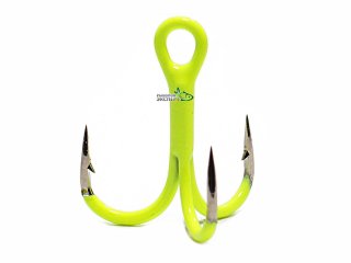 Тройник Gurza Round treble hook ST -36 UV Chartreuse №14, 1шт