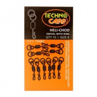 Вертлюг Technocarp Heli-Chod Swivel with ring (10шт/уп)