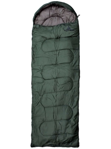 Спальный мешок-одеяло Totem Fisherman с капюшоном, олива, правый (TTS-012-R)