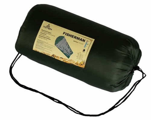 Спальный мешок-одеяло Totem Fisherman с капюшоном, олива, правый (TTS-012-R)