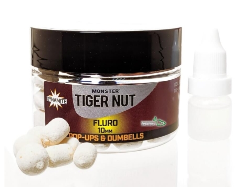 Бойлы Dynamite Baits Fluro Pop-Ups & Dumbells Monster Tiger Nut White 10мм (DY326)