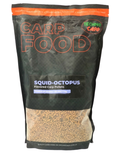Пеллетс Technocarp Flavored Carp Pellets Squid & Octopus 3мм 1кг