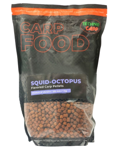 Пеллетс Technocarp Flavored Carp Pellets Squid & Octopus 6мм 1кг