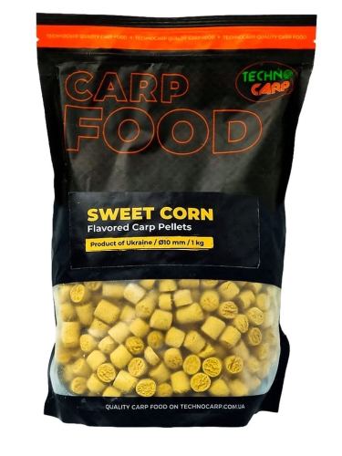 Пеллетс Technocarp Flavored Carp Pellets Sweetcorn (Кукурудза) 10мм 1кг
