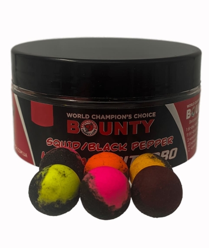 Премиум насадка Bounty Biturbo - Squid / Black Pepper 10мм mix colours