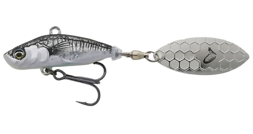 Тейл-спінер Savage Gear 3D Sticklebait Tailspin 80мм 18г - Black Silver