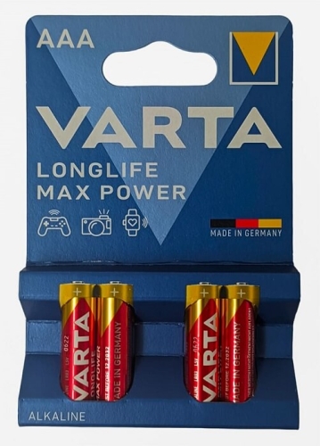 Батарейка Varta LongLife Max Power alkaline AAA LR03 / 1,5V (4шт/уп)