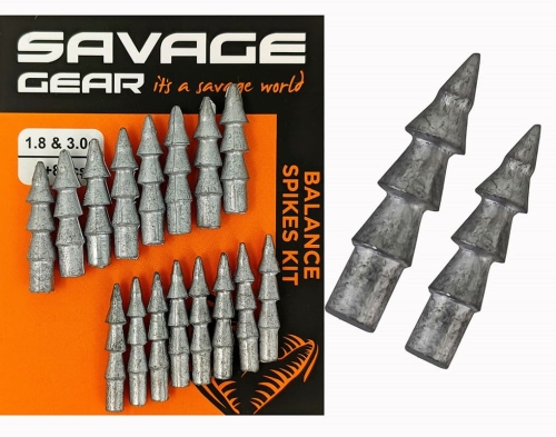 Утяжелитель силикона Savage Gear Balance Spikes Kit 1,8г & 3,0г (8+8 шт/уп)