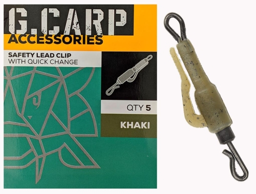 Клипса Golden Catch G.Carp Safety Lead Clip With Quick Change, khaki (5шт/уп)