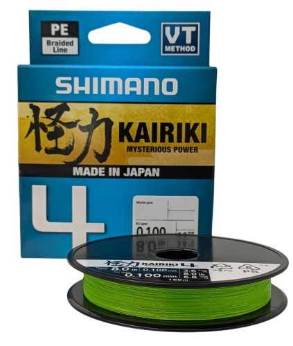 Шнур Shimano Kairiki 4 PE Mantis Green 150м 0,10мм 6,8 кг