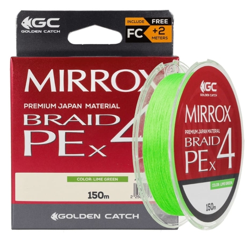 Шнур Golden Catch Mirrox PE X4 150м Lime Green #1.0