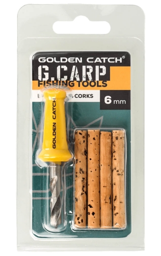 Сверло с корковыми палочками Golden Catch G.Carp Bait Drill & Corks 8мм