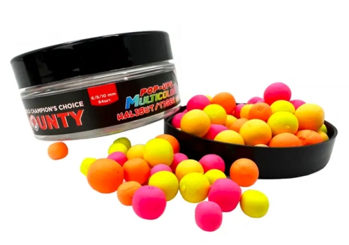 Бойлы Bounty Pop-Up Multicolor Multisize - Halibut / Tiger Nut 6/8/10мм 84шт